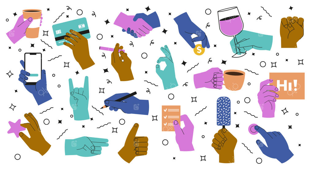 دسته‌ای از دست‌ها که وسایل را نگه می‌دارند