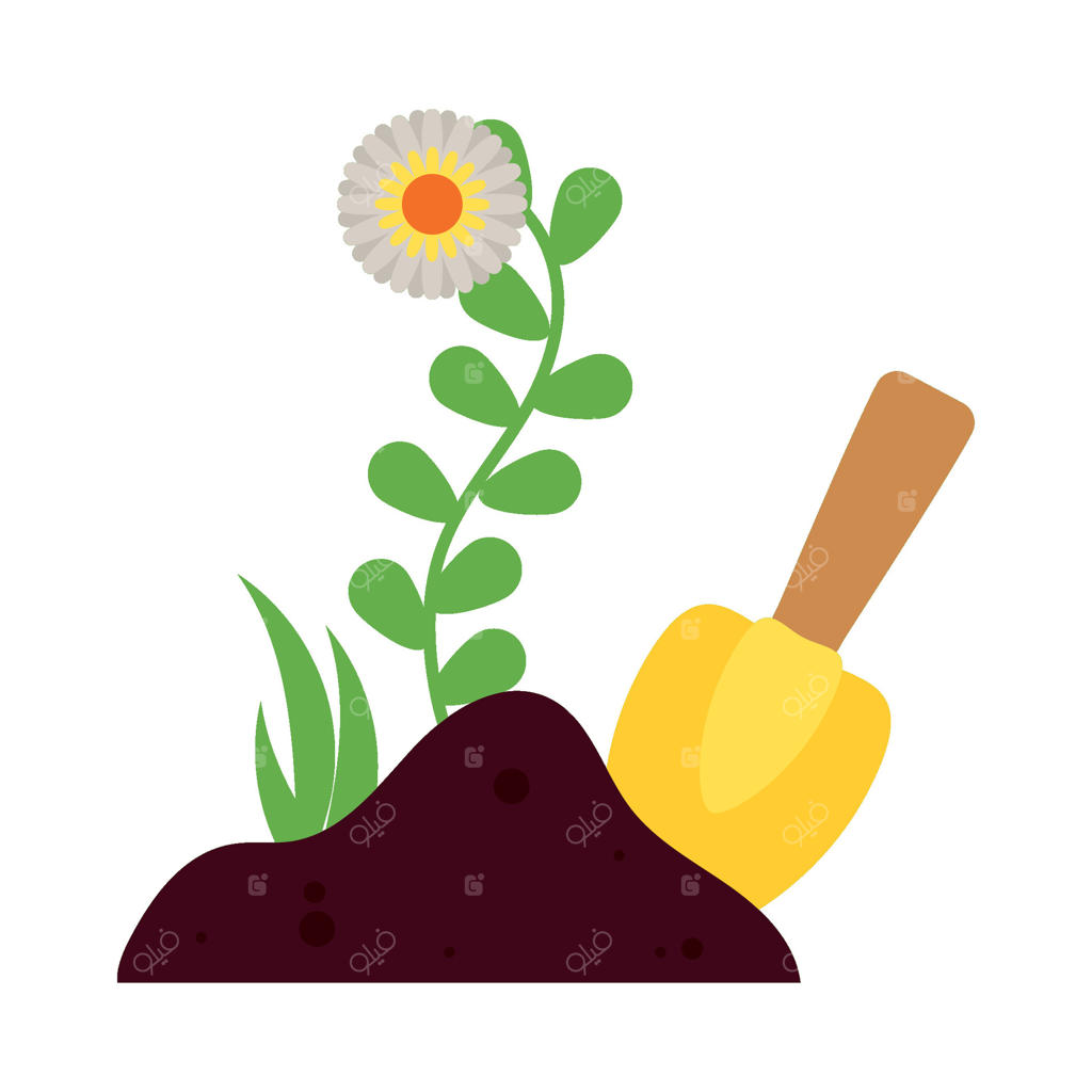 ابزار باغبانی و گل‌ها