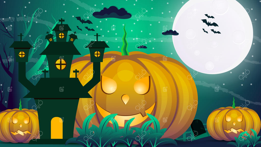 پس‌زمینه هالووین شاد با طراحی ساده