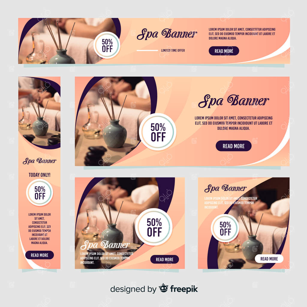 مجموعه بنر اسپا با تصاویر