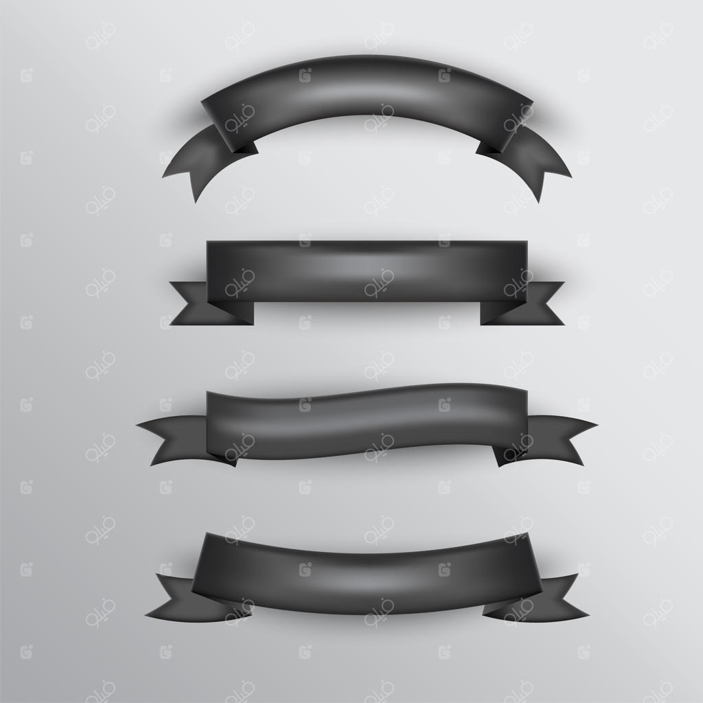 مجموعه نوارهای ساده به رنگ مشکی