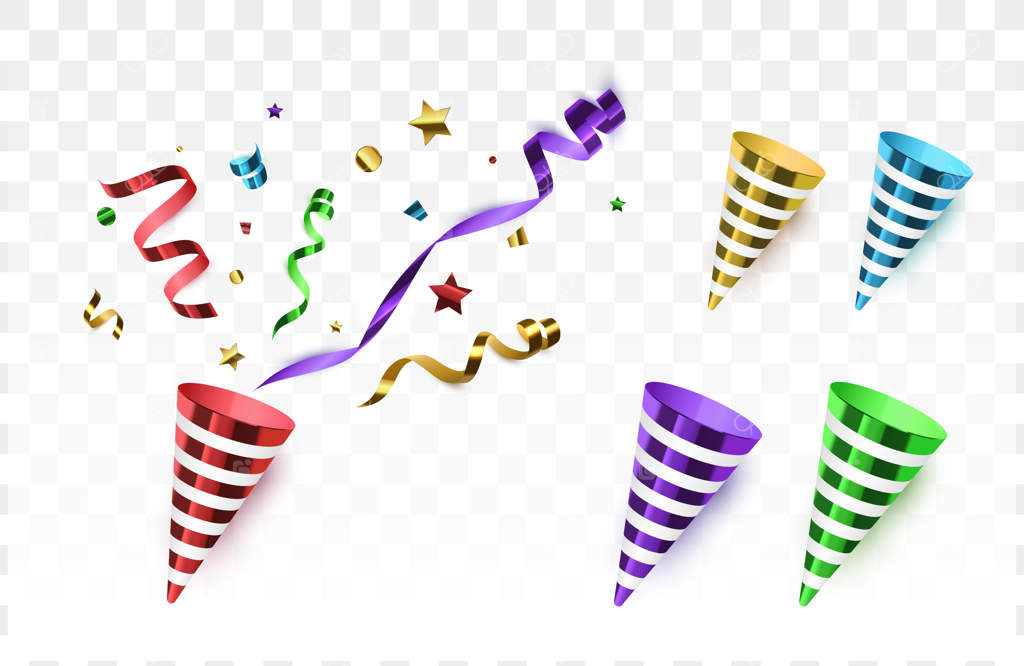 تصویر ترکیدن بادکنک جشن با کاغذ رنگی‌های پراکنده