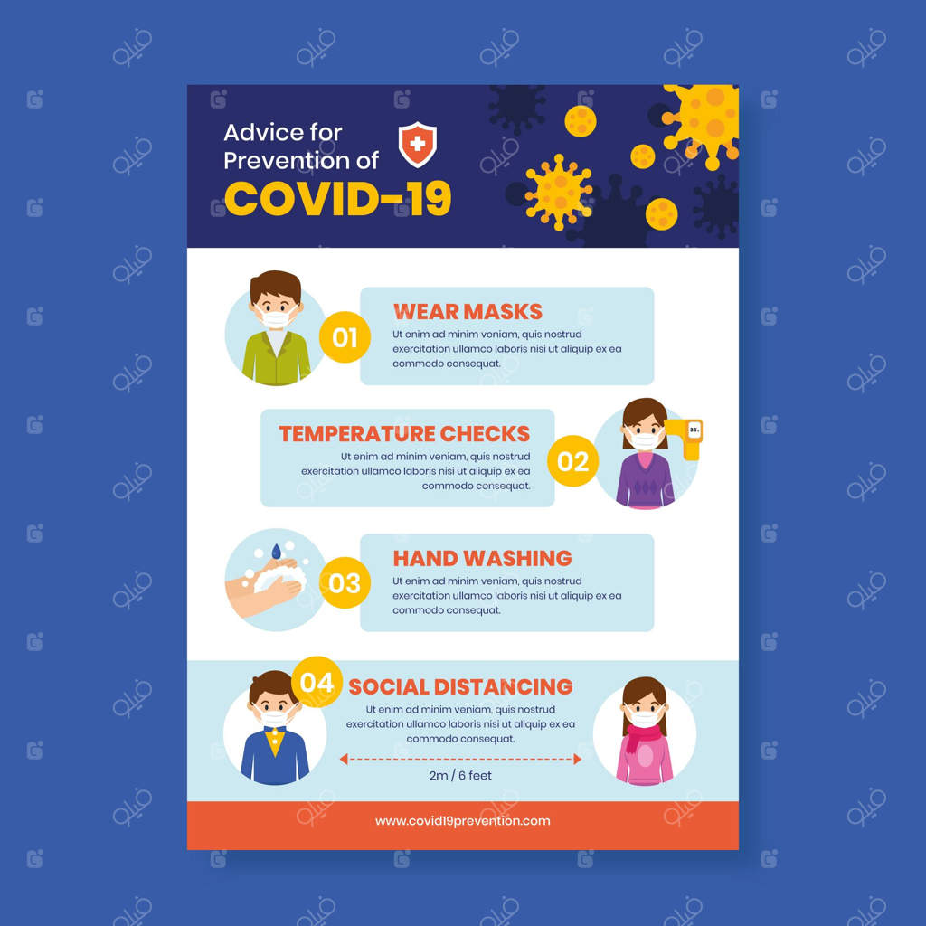 پترن پوستر پیشگیری از ویروس کرونا