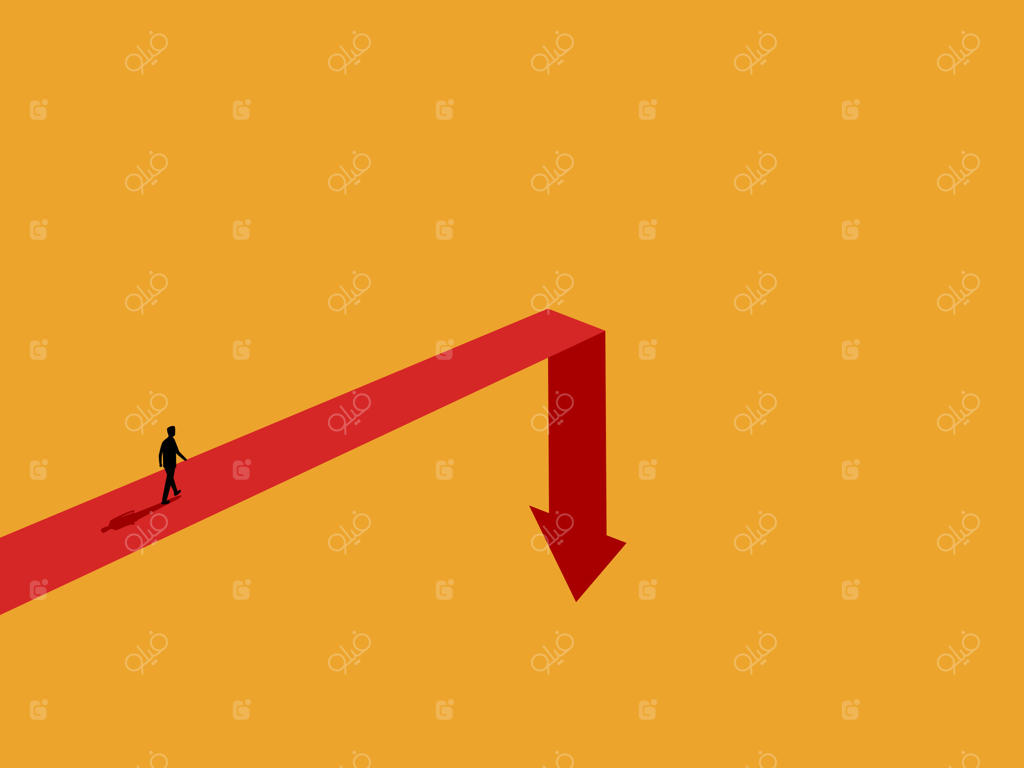 سقوط بازار مالی و بورس، تاجر روی پیکان نزولی راه می‌رود