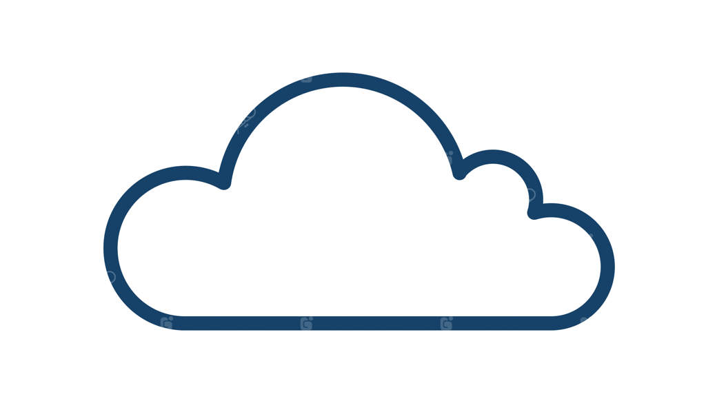 آیکون ساده خطی از وضعیت آب و هوای ابری: شکل ابر به سبک خطی. تصویر برداری مسطح و کنتوردار جدا شده روی پس‌زمینه سفید.