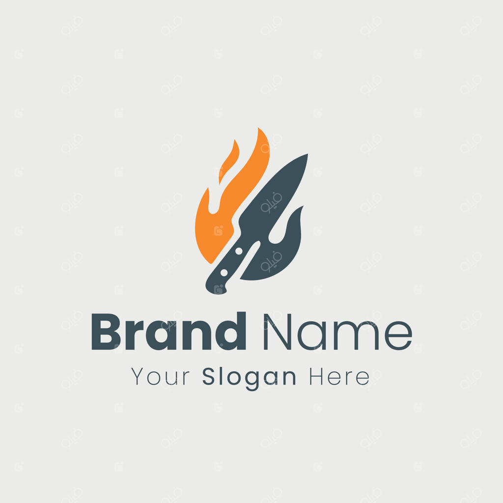 طراحی لوگوی چاقوی آتشین آشپزی - هویت برند برای خدمات غذایی