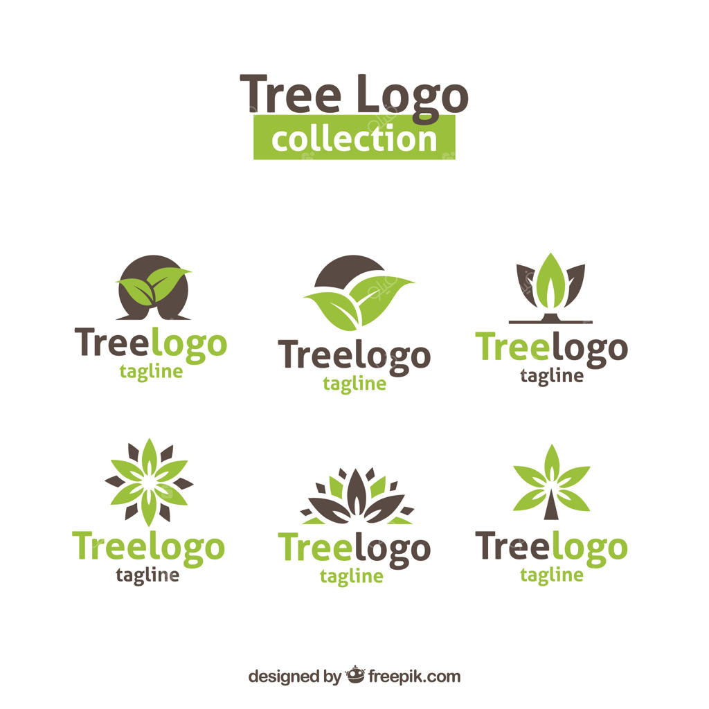 مجموعه‌ای از لوگوهای مدرن درخت