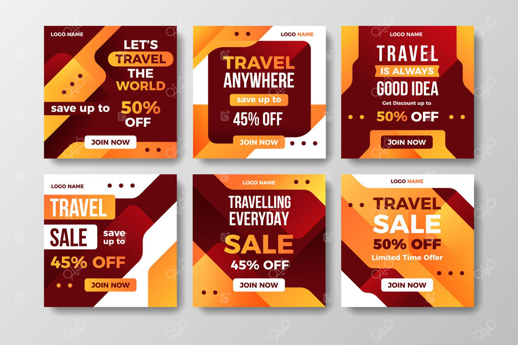 مجموعه پست‌های اینستاگرام برای فروش تورهای مسافرتی