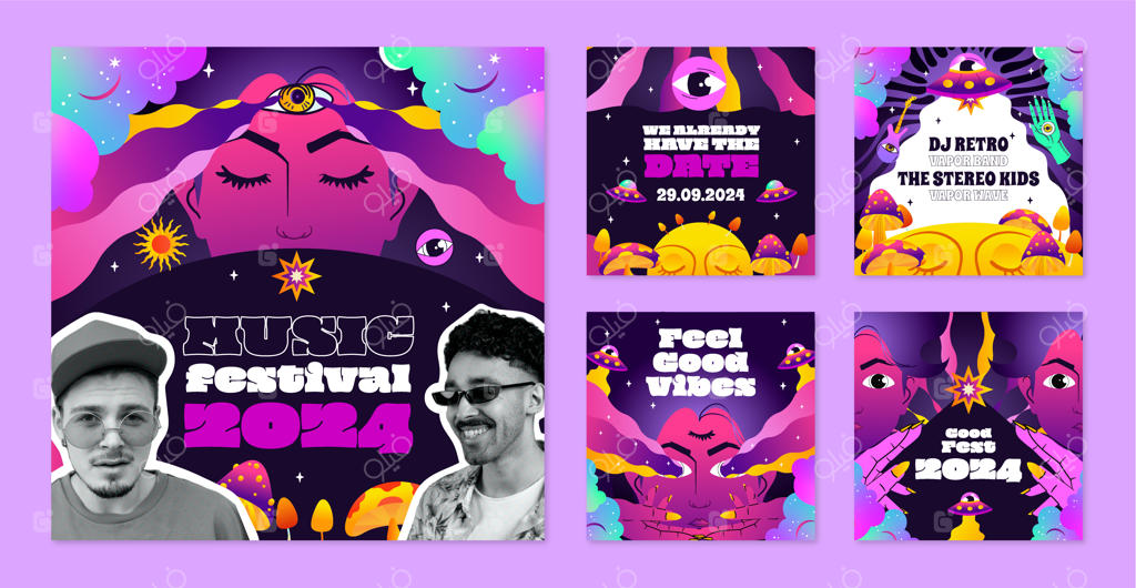 مجموعه‌ای از پست‌های اینستاگرام روانگردان