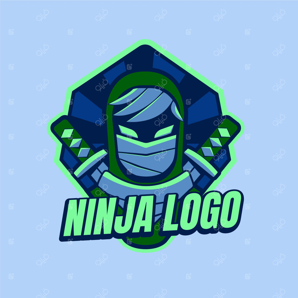 قالب لوگوی نینجا با طراحی ساده