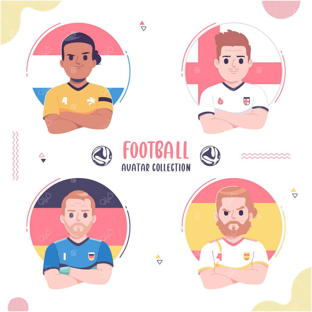 مجموعه طراحی آواتار بازیکنان فوتبال بامزه
