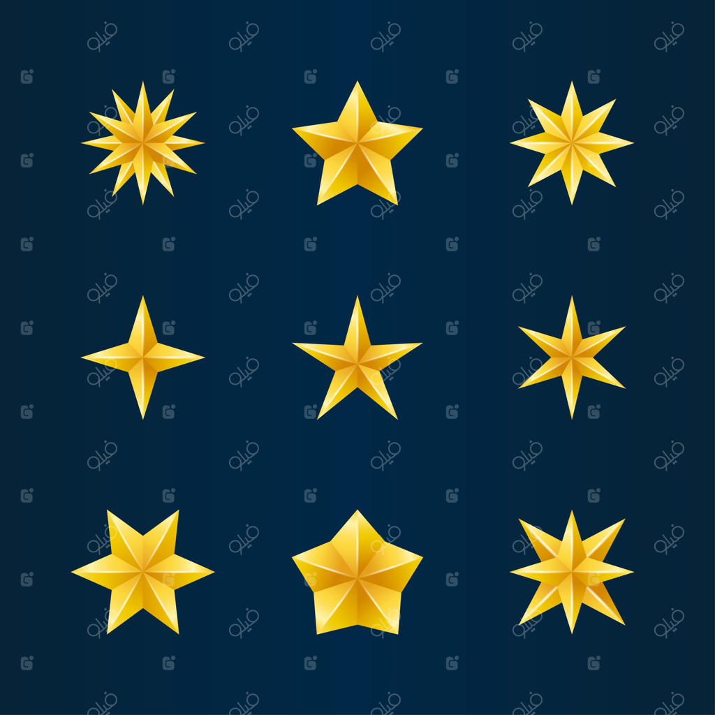 مجموعه آیکون‌های ستاره طلایی