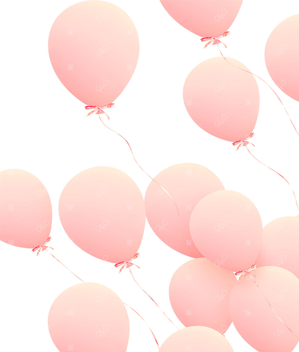 پیش‌زمینه جشن با بادکنک‌های هلیومی؛ تولدی را جشن بگیرید، پوستر، بنر سالگرد شاد. عناصر طراحی تزئینی و واقعی. بادکنک سه‌بعدی وکتور با روبان، به رنگ صورتی. کارت تبریک