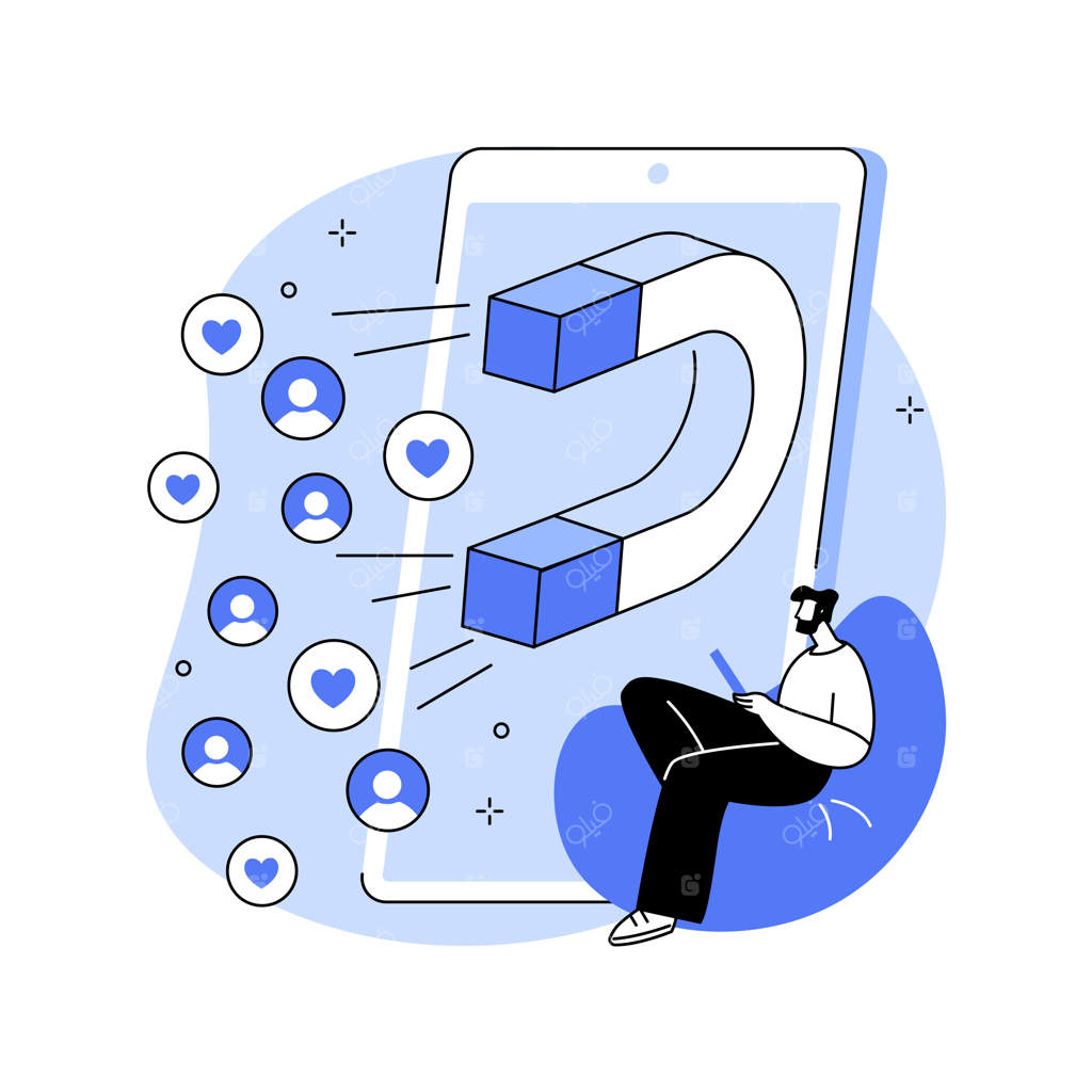 جذب دنبال‌کنندگان - تصویرسازی انتزاعی وکتوری