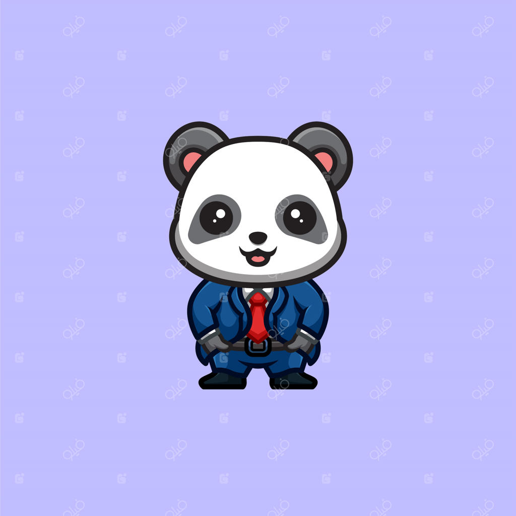 لوگوی خلاقانه و بامزه پاندای تجاری کارتونی