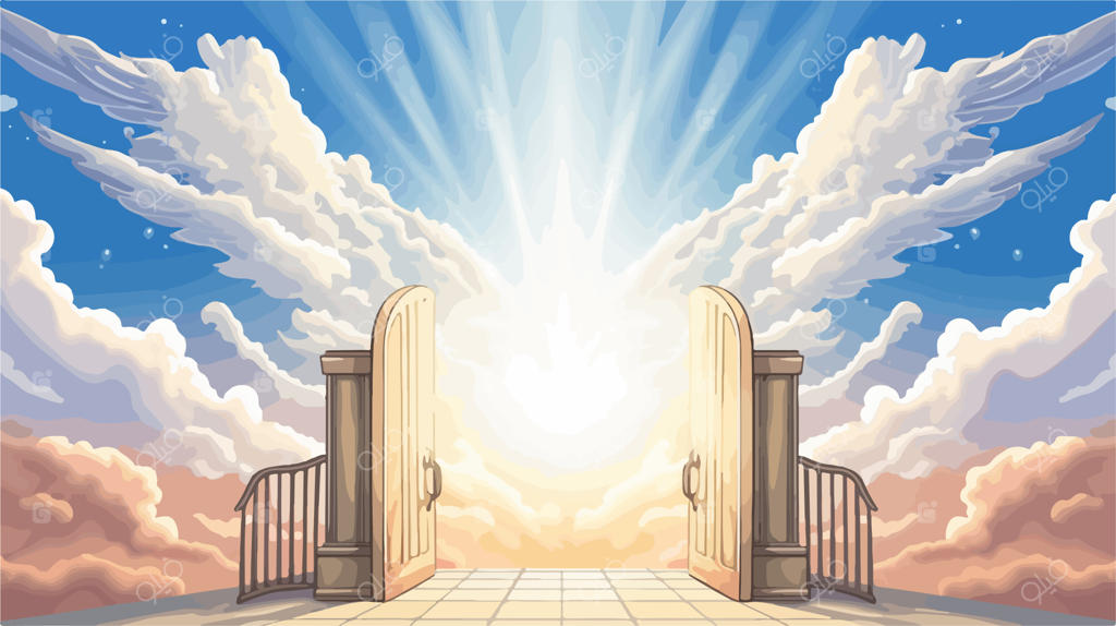 دروازه بهشت، نماد ایمان و امید؛ تصویر پس‌زمینه‌ای الهام‌بخش برای محتوای معنوی
