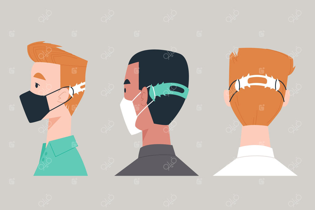 افرادی با طراحی ساده که بند ماسک قابل تنظیم دارند