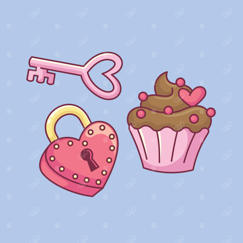 طرح وکتور تزیینات و هدیه جشن روز ولنتاین و عشق در ماه فوریه