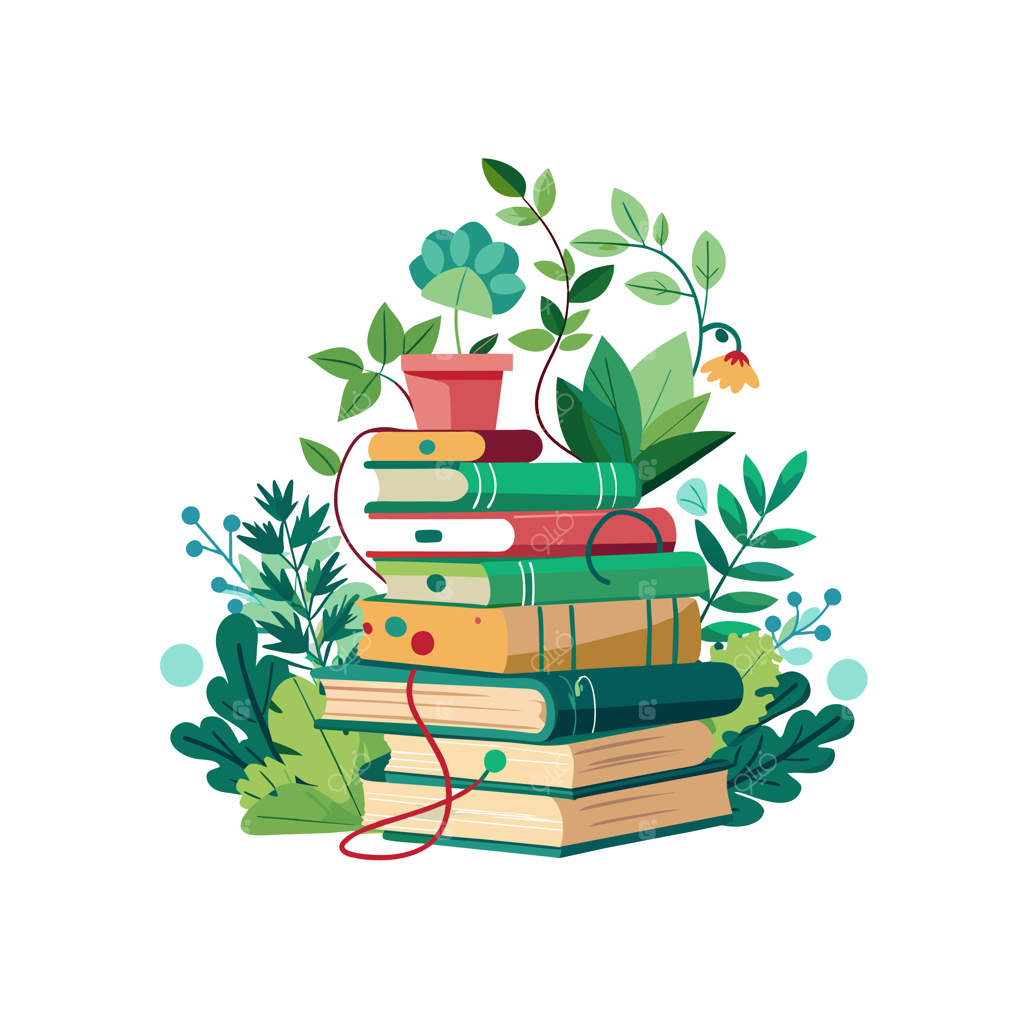 مفهوم تصویرسازی وکتوری از انبوه کتاب‌ها