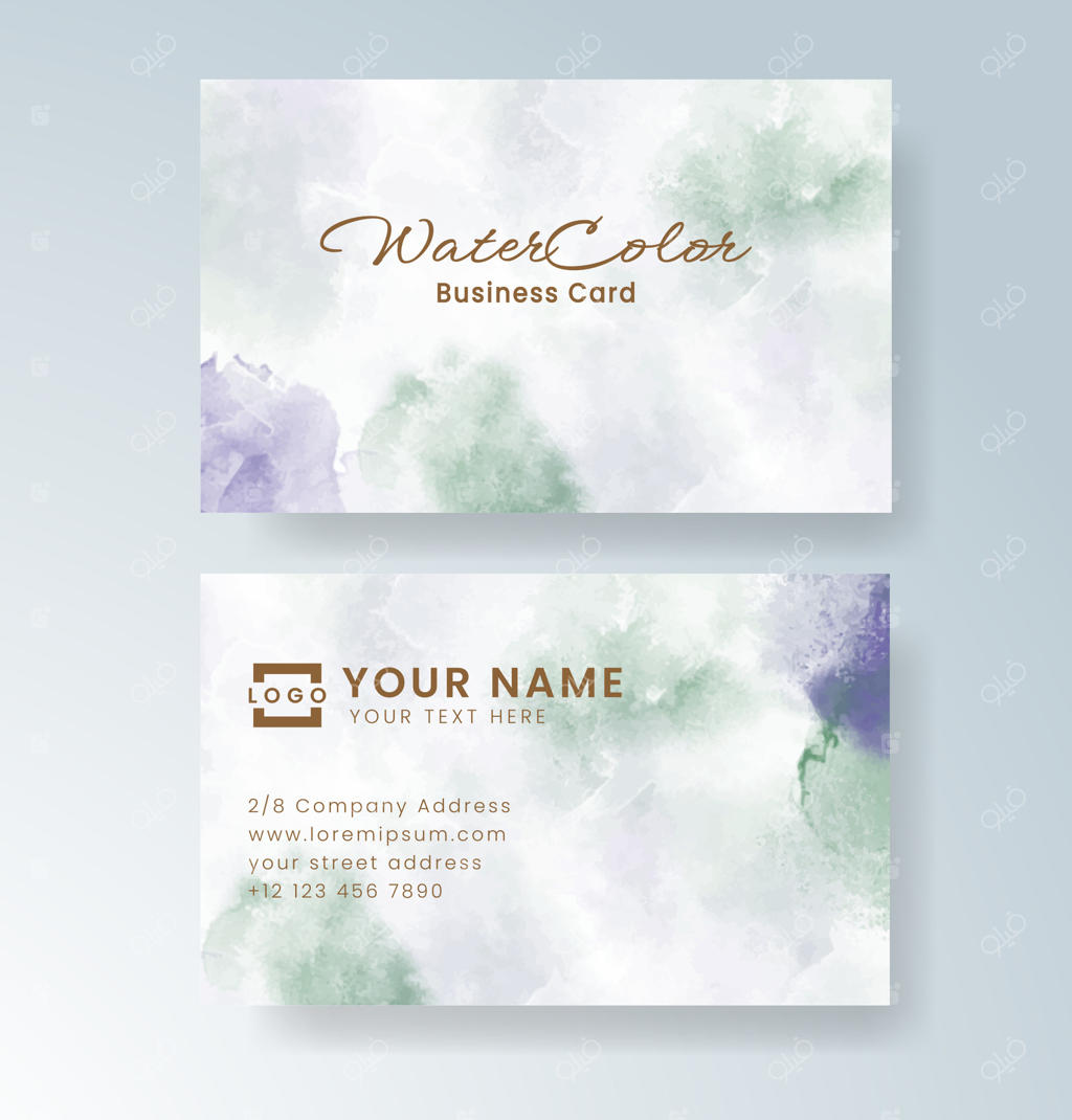 کارت آبرنگ انتزاعی ایده‌آل برای استفاده در کسب‌وکار بوتیک.