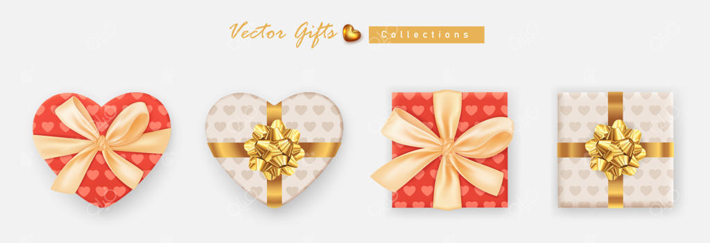 نمای بالا از بسته بندی واقعی هدایا