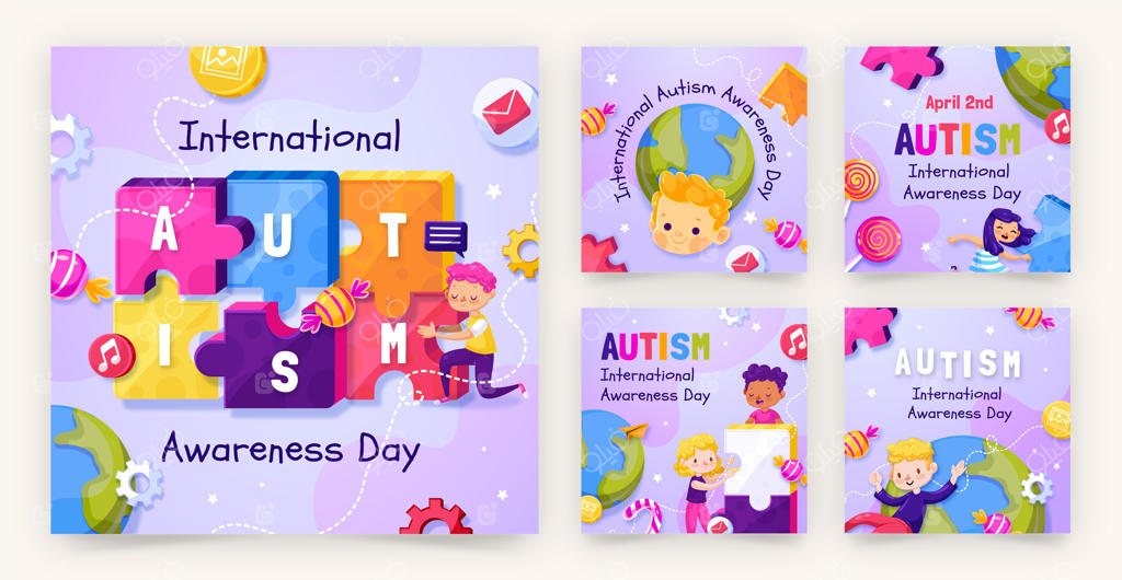 مجموعه پست‌های اینستاگرام گرادینی برای روز جهانی آگاهی از اوتیسم