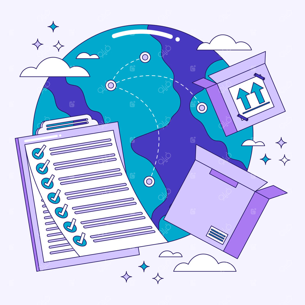 تصویرسازی حمل و نقل و لجستیک با طراحی دستی