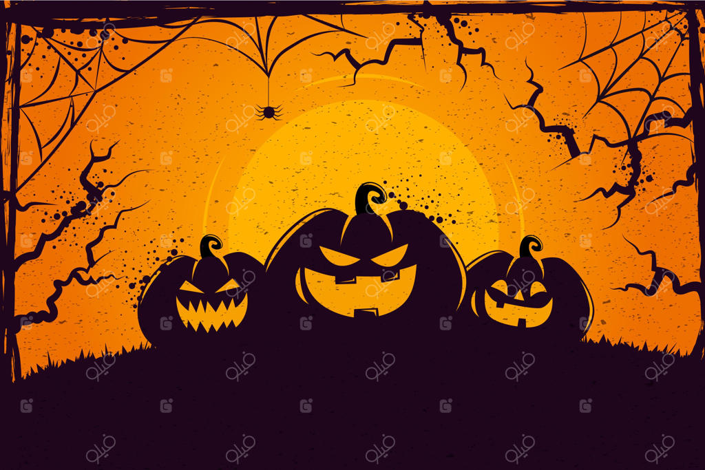 زمینه هالووین با سبک گرانج