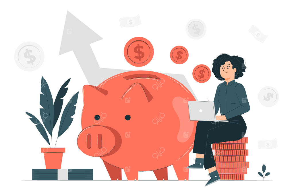 تصویری از مفهوم درآمد و پول