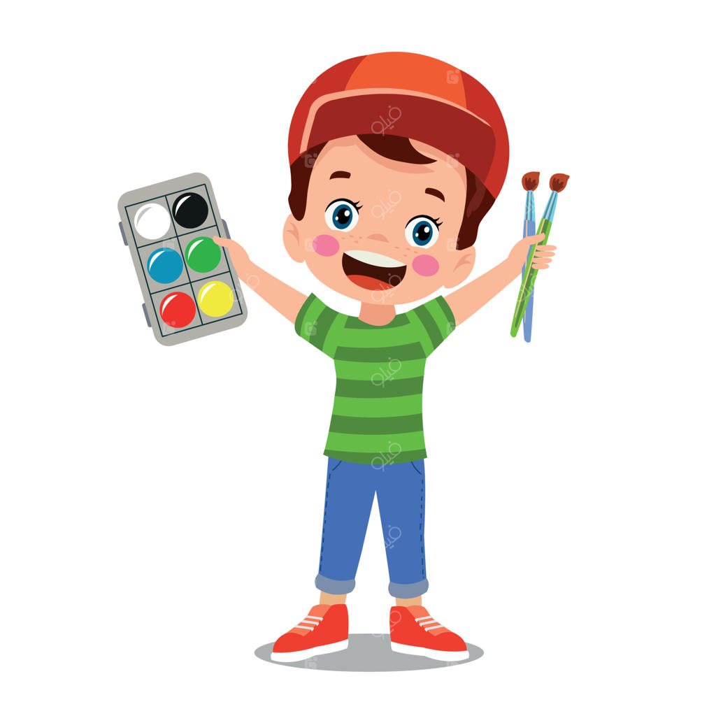 دختر بچه‌ شاد و بامزه‌ای که لوازم مدرسه را در دست دارد