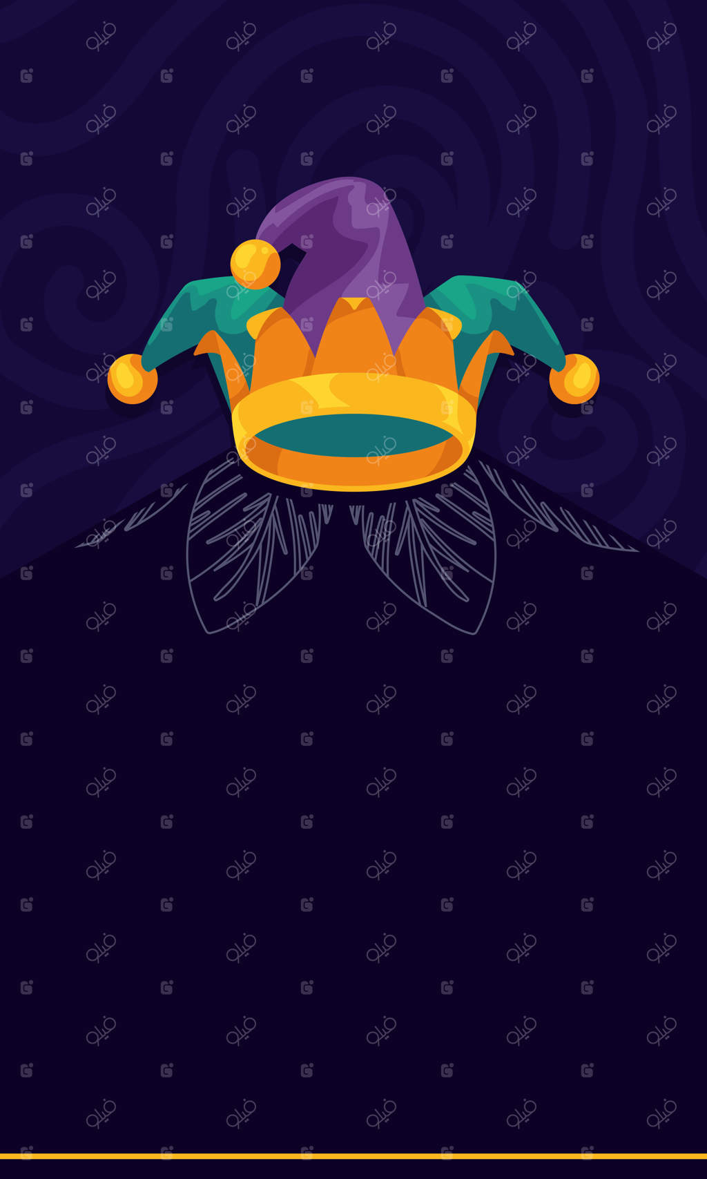 پوستر کلاه جوکر به رنگ‌های سبز و بنفش