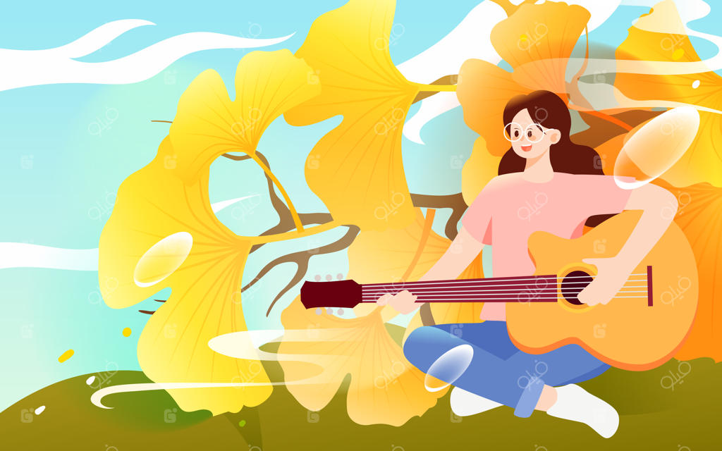 آغاز فصل پاییز، فصل درخشان برگ‌های درخت جینکو، مردم در سفرهای پاییزی