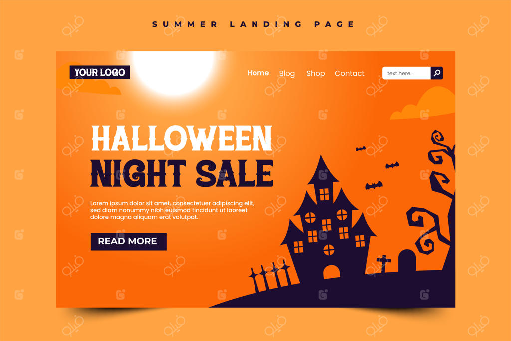 قالب طراحی گرافیکی برای هالووین - زیبا و ساده و قابل شخصی‌سازی