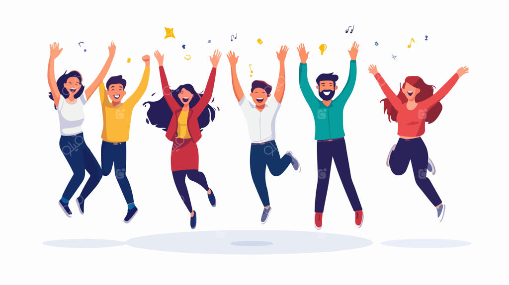 جشن موفقیت تیم تجاری خوشحال