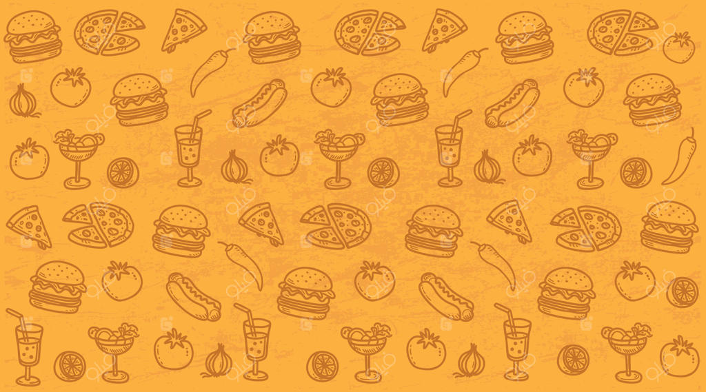 طراحی پس‌زمینه تصویرسازی فست‌فود