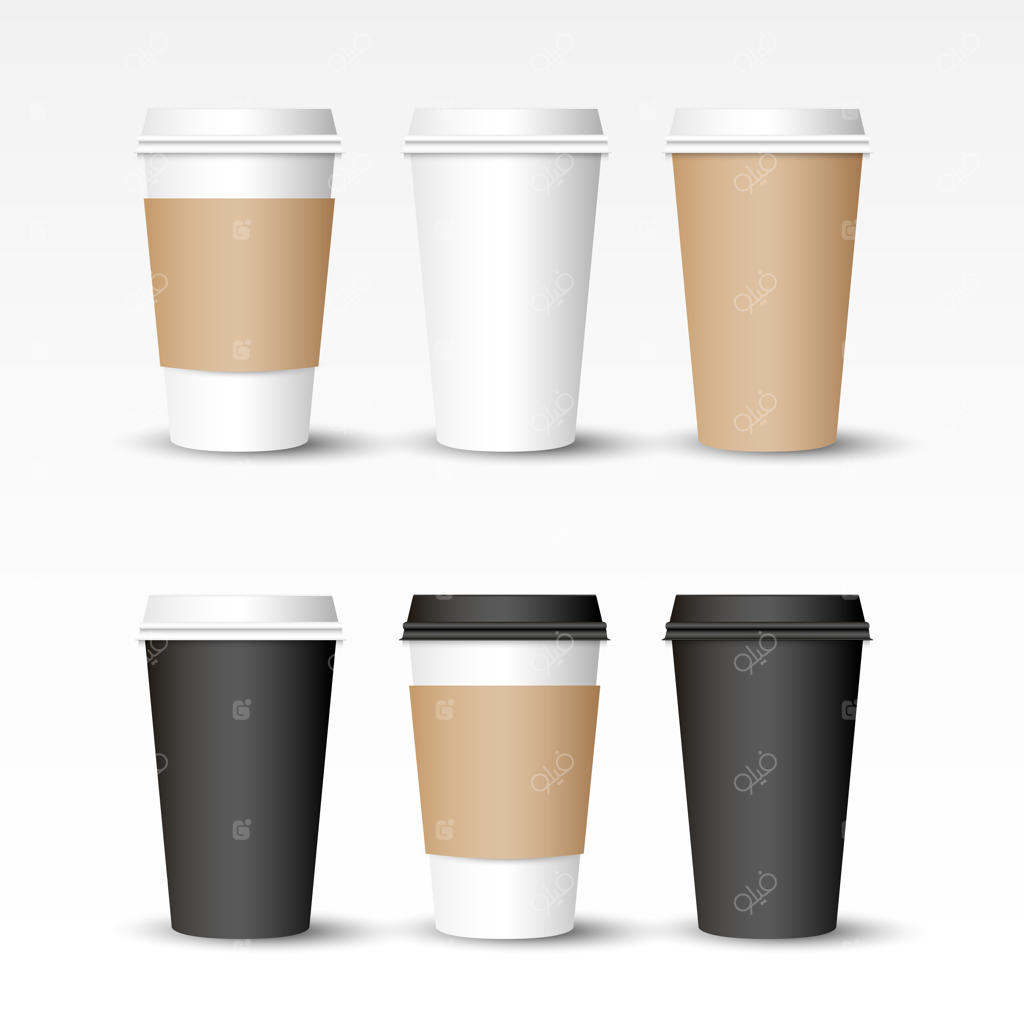 ست فنجان‌های کاپوچینو برای بیرون‌بر و قابل حمل، واقع‌گرا