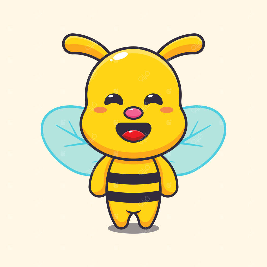 تصویر کارتونی زنبور بامزه به صورت وکتور