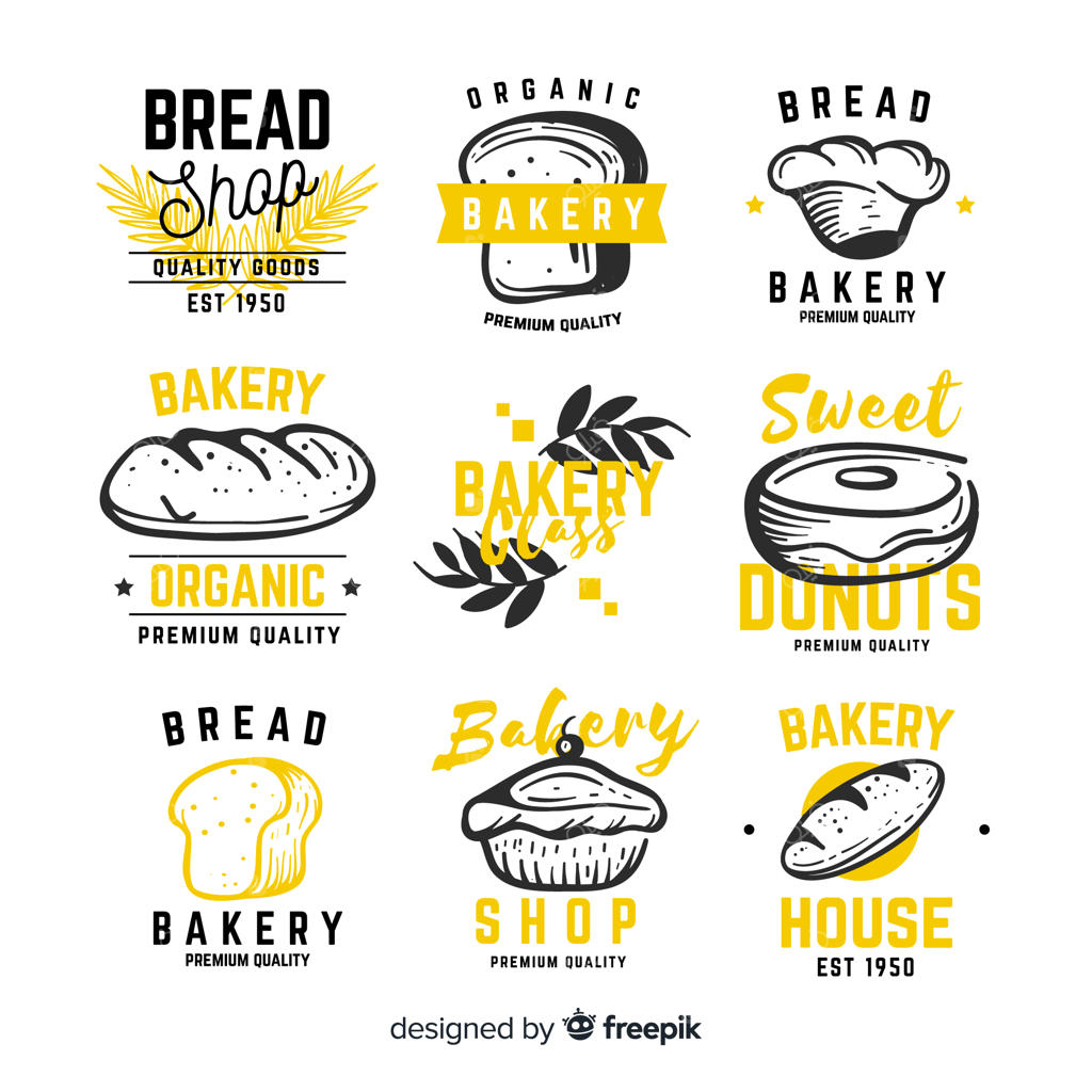 مجموعه نشان‌های نانوایی دستی طراحی شده