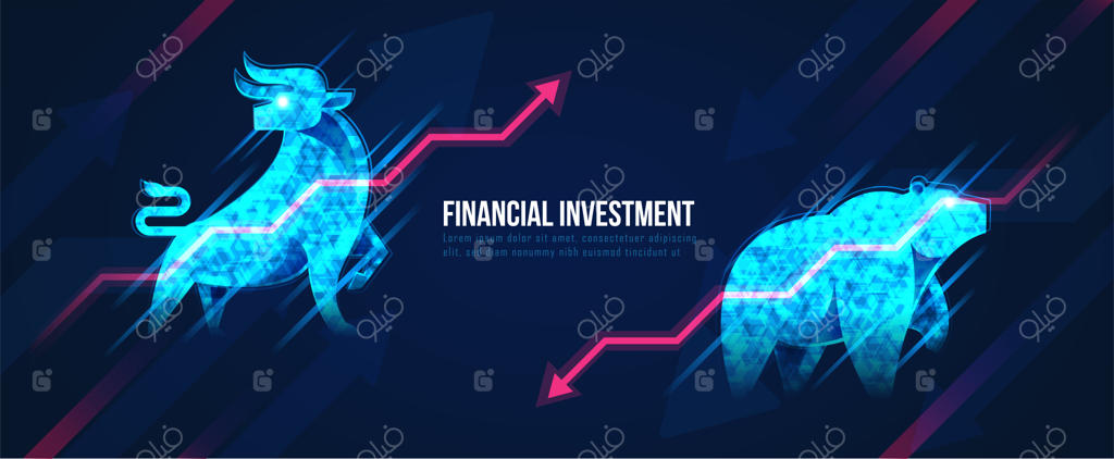 کانسپت آرت بازار سهام گاوی و خرسی