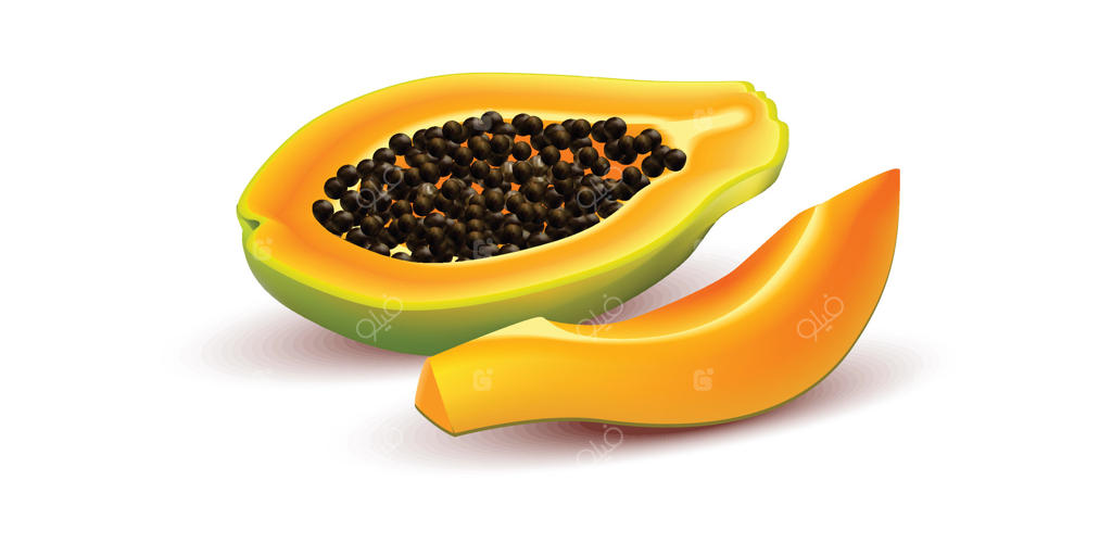 پاپایای تازه و پرانرژی برای تغذیه سالم در طراحی حرفه‌ای وکتور