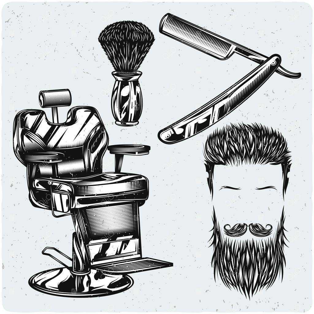 مجموعه‌ای از عناصر آرایشگاه