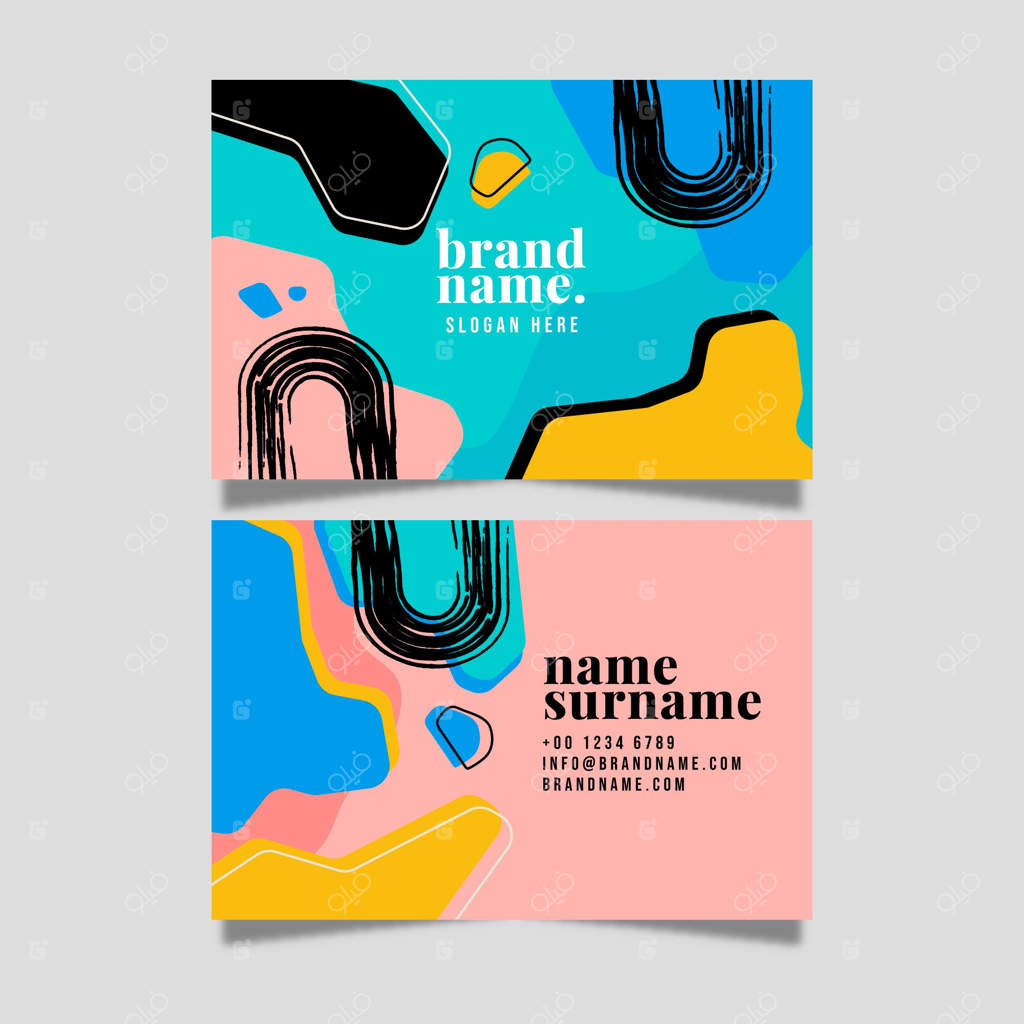 قالب کارت ویزیت رنگارنگ و خلاقانه