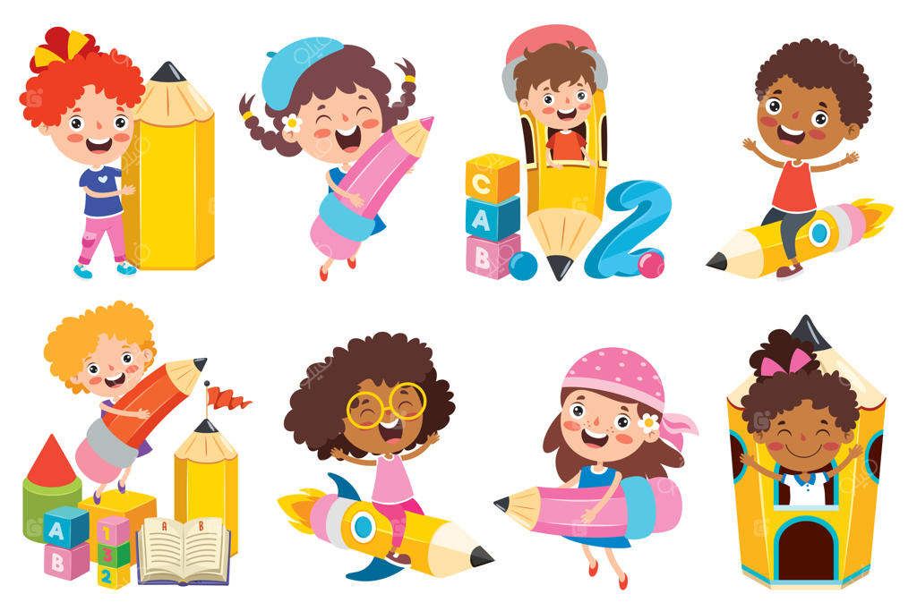 کودک شاد در حال مطالعه و یادگیری