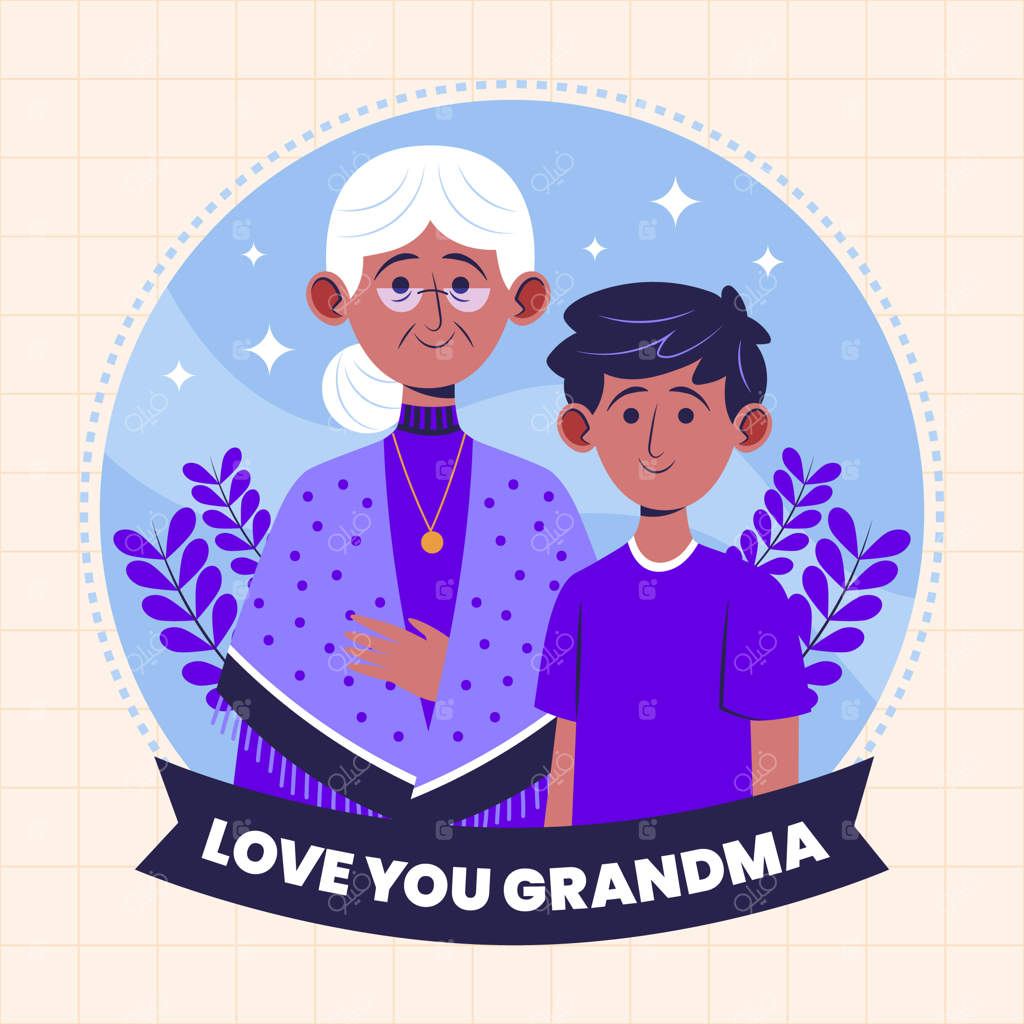 تصویرسازی روز جهانی پدربزرگ و مادربزرگ با حضور مادربزرگ و نوه
