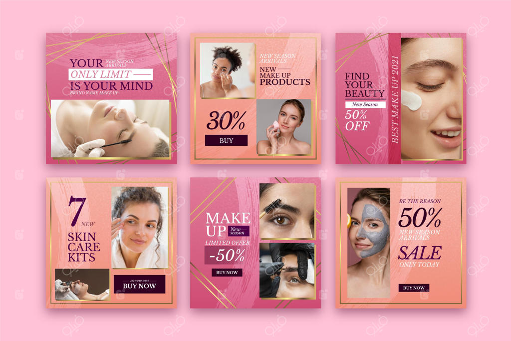 مجموعه پست‌های اینستاگرامی زیبایی با گرادینت جذاب