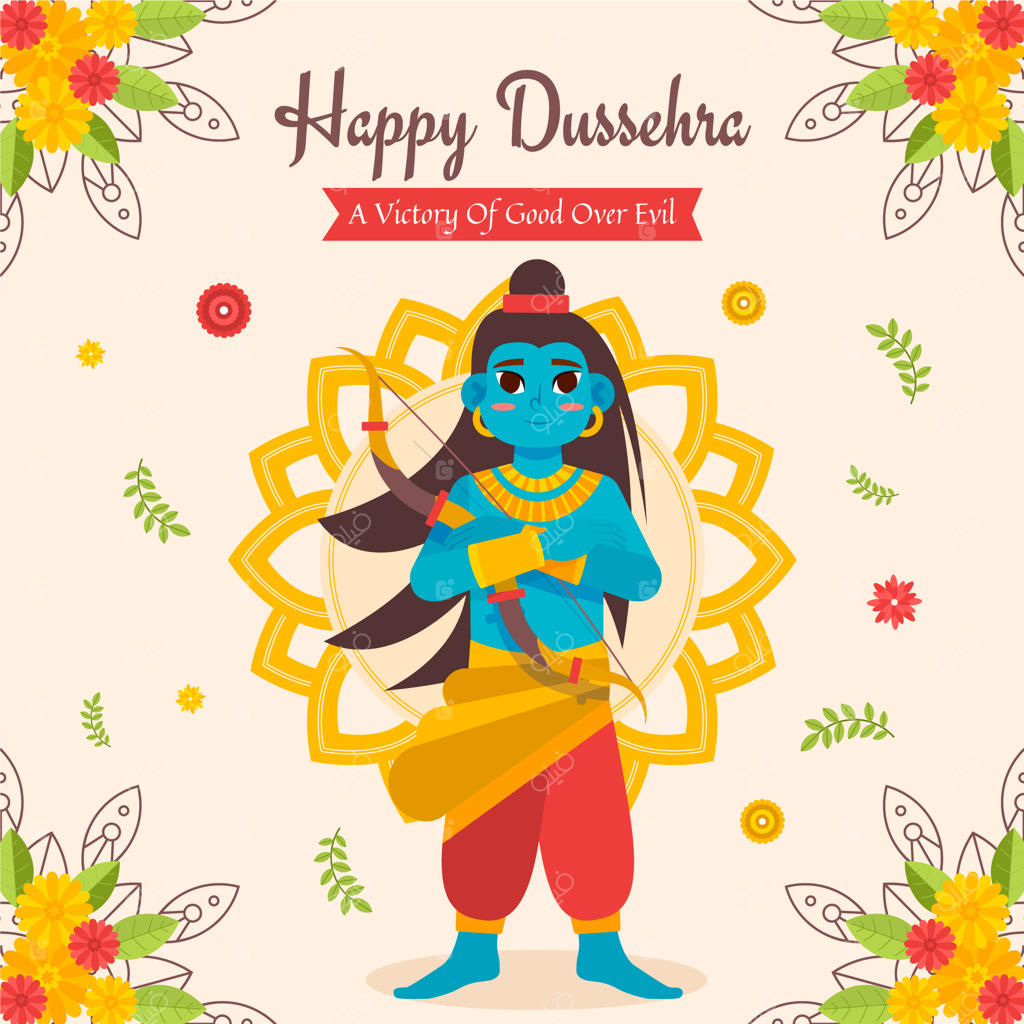 تصویرسازی مسطح برای جشنواره دوسهرا