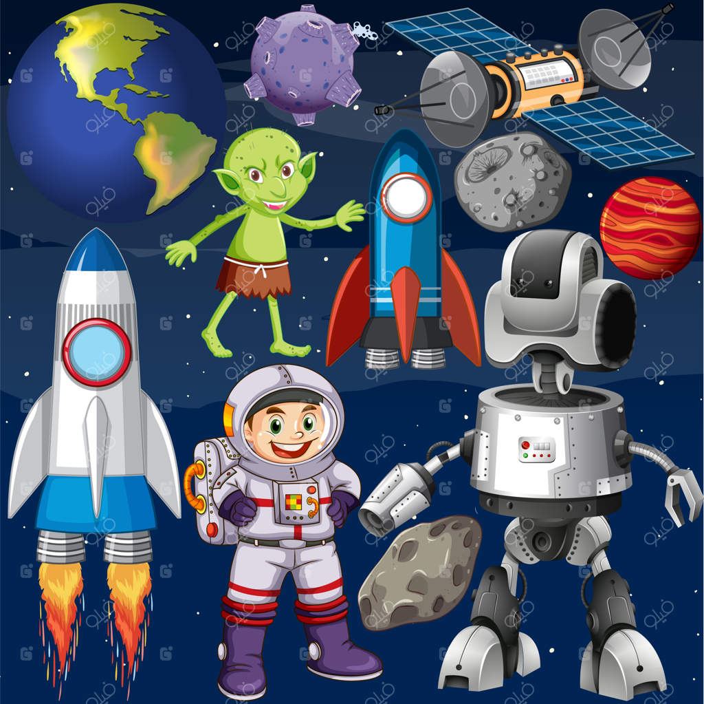 مجموعه‌ای از اجرام فضایی در فضا