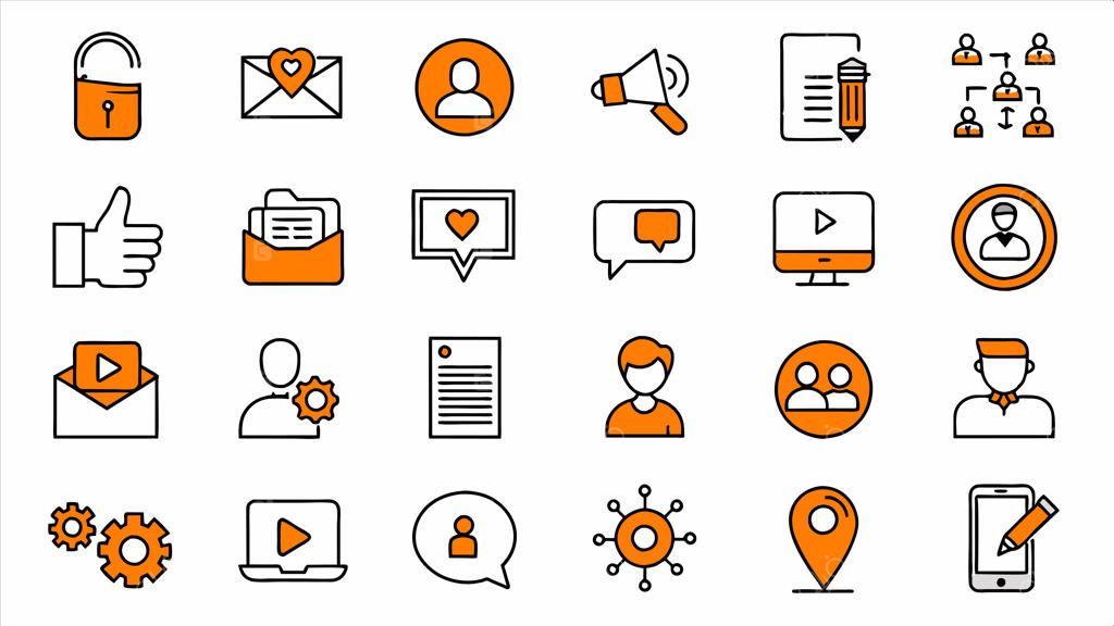 مجموعه آیکون‌های تجاری شامل آیکونی با عنوان شخصی