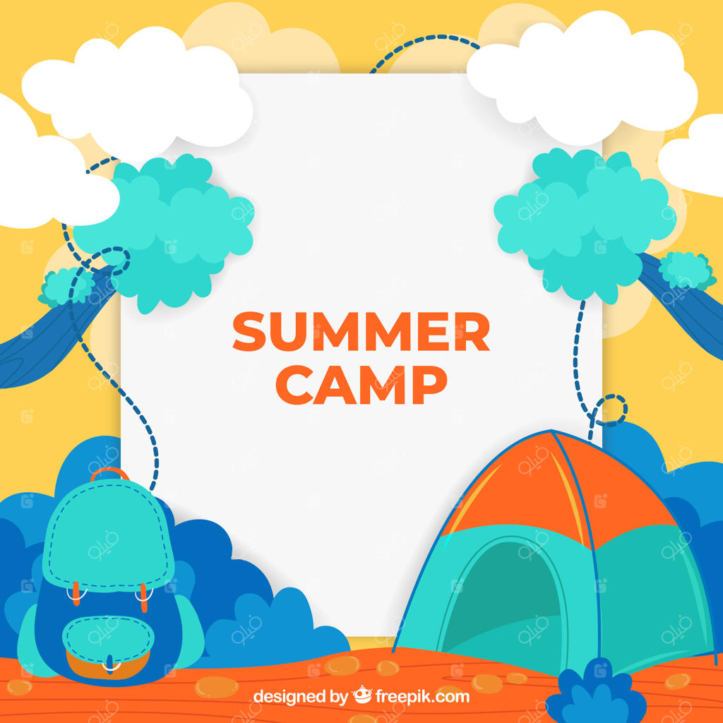 طرح پس‌زمینه اردوگاه تابستانی به سبک طراحی دستی