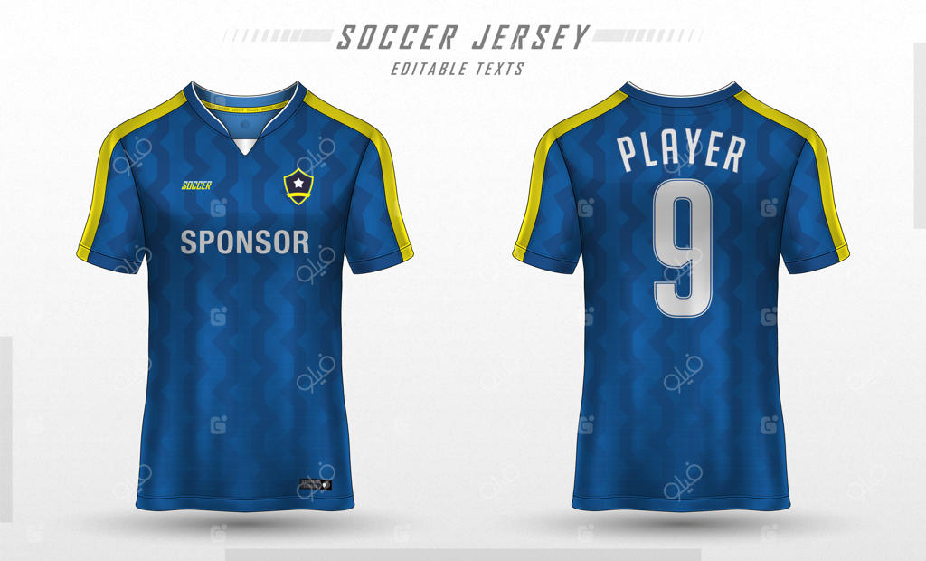 قالب پیراهن فوتبال - طراحی تی‌شرت ورزشی